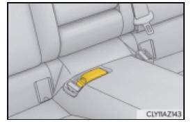 Po użyciu pasa bezpieczeństwa tylnego środkowego fotela