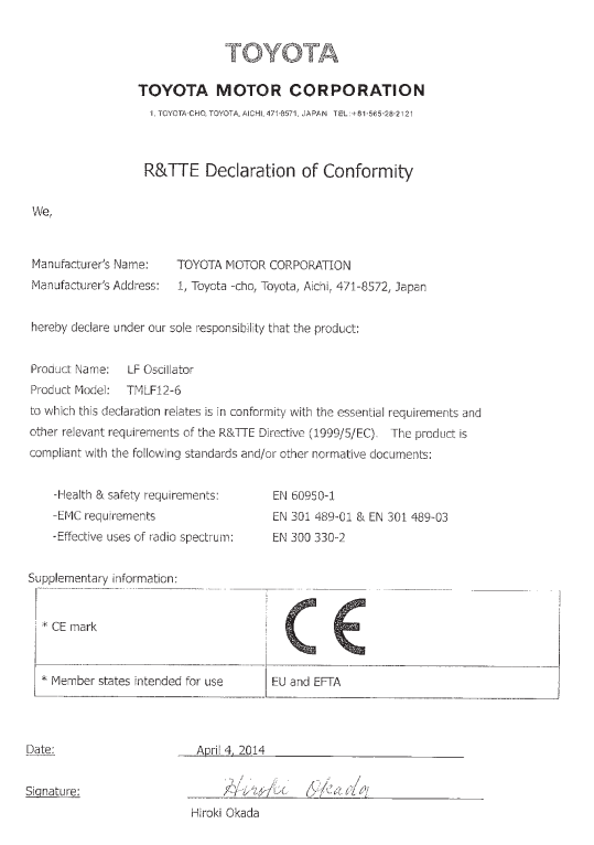 Certyfikat systemu elektronicznego kluczyka